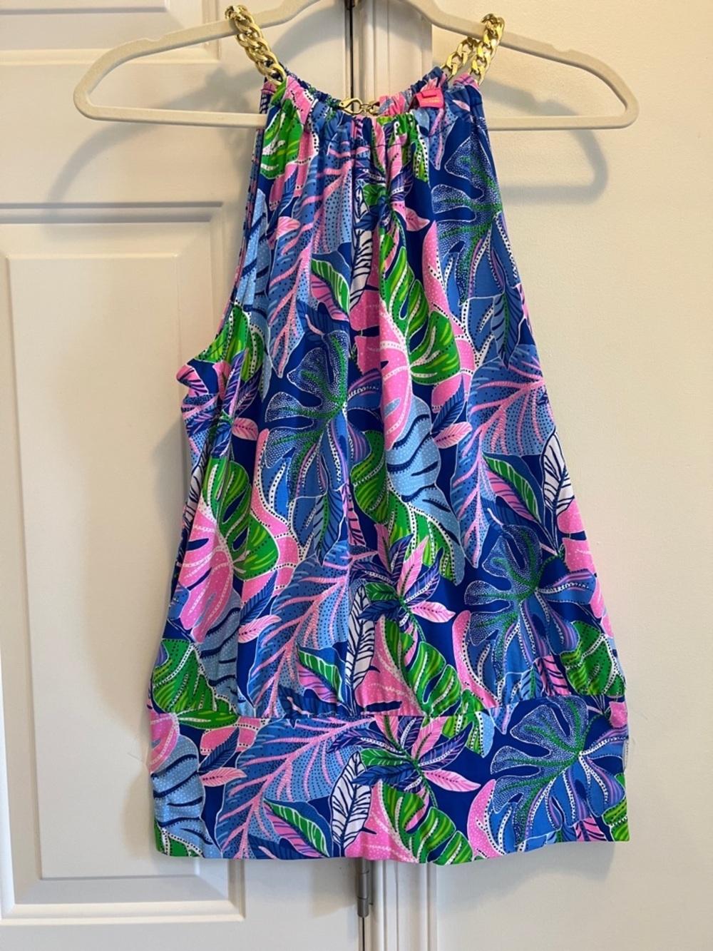 Lilly Pulitzer size M Bowen Blue Grotto Beleaf in Yourself halter top